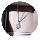 Big Heart CZ Women Pendant Necklace Silver 925 Versatile Female Party Gift