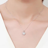 Big Heart CZ Women Pendant Necklace Silver 925 Versatile Female Party Gift