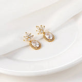925 Silver Drop Earrings Flower Shape Wedding Jewelry With Christmas Gift