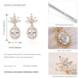 925 Silver Drop Earrings Flower Shape Wedding Jewelry With Christmas Gift