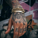Stainless Steel Men Bracelet Set 3pcs Adjustable Size Charm Bracelet