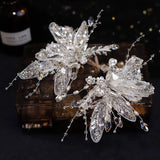 Bridal Lace Crystal Flower Hairpin Wedding Hair Accessories