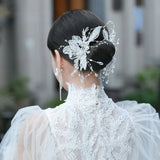 Bridal Lace Crystal Flower Hairpin Wedding Hair Accessories