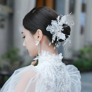 Bridal Lace Crystal Flower Hairpin Wedding Hair Accessories