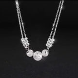925 Silver Lucky Beads Necklace Bracelet Set for Women Wedding