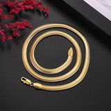 925 Silver 18K Plated 6MM Snake Chain Necklace Men Women Jewelry