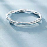925 Silver Weave Bracelet Bangle Women Party Wedding Jewelry