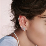 925 Silver Snow Branches & Pearl Earrings for Women