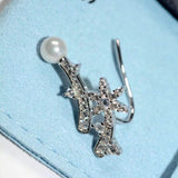 925 Silver Snow Branches & Pearl Earrings for Women