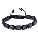Men's Square Charm CZ Zircon Macrame Bracelets
