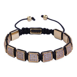 Men's Square Charm CZ Zircon Macrame Bracelets