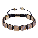 Men's Square Charm CZ Zircon Macrame Bracelets