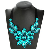 Rhinestone Gem Stone Statement Necklace for Women