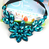 Rhinestone Gem Stone Statement Necklace for Women