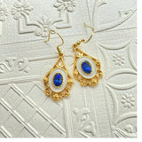 Luxury Rhinestone Earrings with Enamel Drop Glaze & Feathers