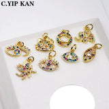 Magic Eye Zircon Gold-Plated Pendant for Bracelet Necklace