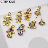 Magic Eye Zircon Gold-Plated Pendant for Bracelet Necklace