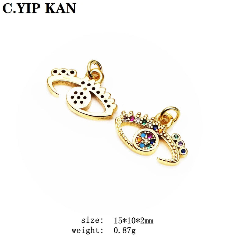 Magic Eye Zircon Gold-Plated Pendant for Bracelet Necklace