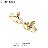 Magic Eye Zircon Gold-Plated Pendant for Bracelet Necklace