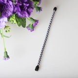 Black&White Woven Bracelet Bangle with Stainless Steel Clasp