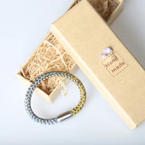 Mama Delicate Weave Bracelet Bangle Gradient Hand Woven Stainless Steel Clasp