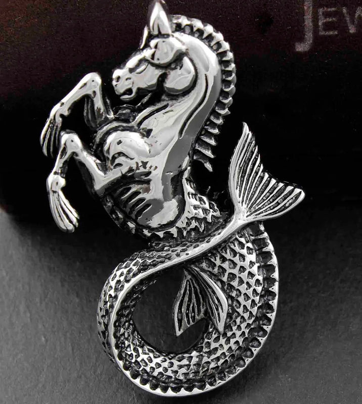 Men's Huge Horse Fish Pendant Biker Punk Jewelry