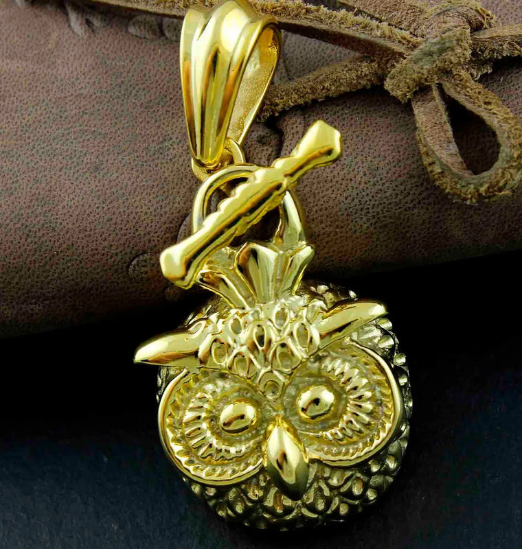 Golden Owl Pendant Charm Jewelry