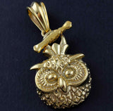 Golden Owl Pendant Charm Jewelry