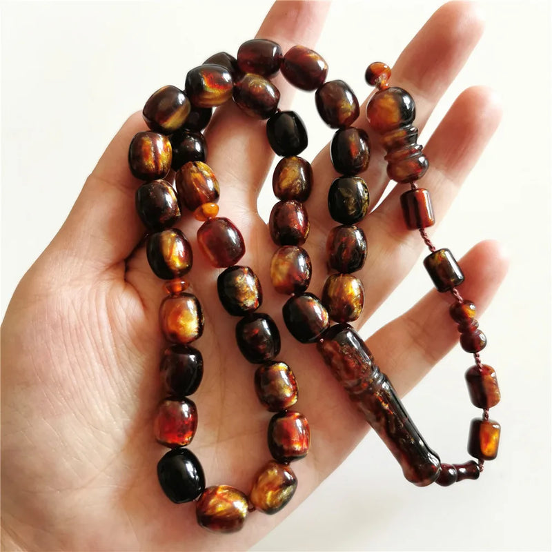 Muslim Rosary Cylinder Shape 10x12mm Islamic Tesbih 33 Prayer Beads Dubai Tasbih