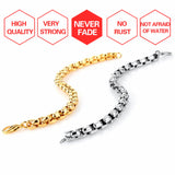 Men Stainless Steel 7mm Square Chain Bracelet Bangle