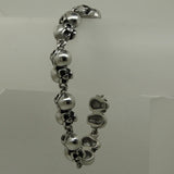 Men's 7.87 Inch Back to Back Skull Stainless Steel Bracelet