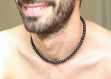 Men's Beach Wood Choker Necklace Short Jewelry