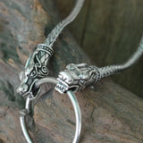 Wolf Head Pendant Necklace Stainless Steel Chain