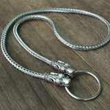 Wolf Head Pendant Necklace Stainless Steel Chain