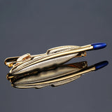 Men's Novel Tie Clip Necktie Feather Archor Mustache Bar Clasp Cufflinks