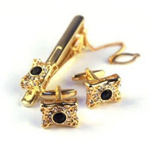 Men's Cuff Links & Tie Clip Set Sleeve Button Cuff Button Stickpin Tie Bar