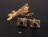 Men's Cuff Links & Tie Clip Set Sleeve Button Cuff Button Stickpin Tie Bar