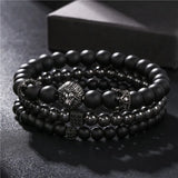 Mens Lion Bracelet Set Men Jewelry Women Bracciali Stone Beads Bracelet