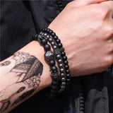 Mens Lion Bracelet Set Men Jewelry Women Bracciali Stone Beads Bracelet