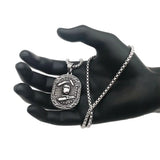 Welding Mask Pendant Necklace Antique Silver Stainless Steel Hip Hop Welder