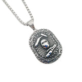Welding Mask Pendant Necklace Antique Silver Stainless Steel Hip Hop Welder