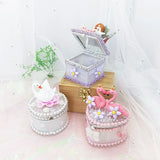 Scallop Shell Jewelry Box - Ring Holder Figurine Collectible