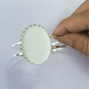 Metal Lace Bangles for Sublimation - Women Lace Ellipse Bracelets
