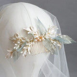 Metal Leaves Hair Combs for Women Girls Party Headwear