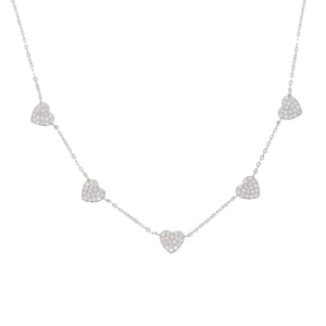 925 Sterling Silver Love Heart Pendent Necklace For Women