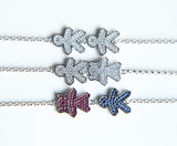 Micro Pave CZ 925 Silver Boy Girl Charms Kids Bracelet Bangle