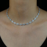 Micro Pave CZ Evil Eye Charm Choker Necklace