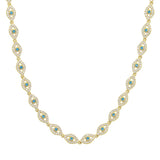 Micro Pave CZ Evil Eye Charm Choker Necklace