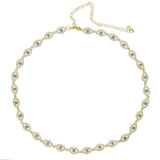 Micro Pave CZ Evil Eye Charm Choker Necklace