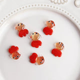 Czech Diamond Glass Goldfish Earrings DIY Kit